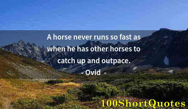 Quote by Albert Einstein: A horse never runs so fast as when he has other horses to catch up and outpace.