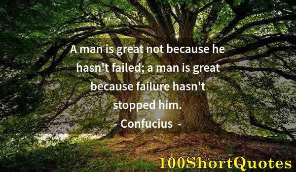 Quote by Albert Einstein: A man is great not because he hasn't failed; a man is great because failure hasn't stopped him.