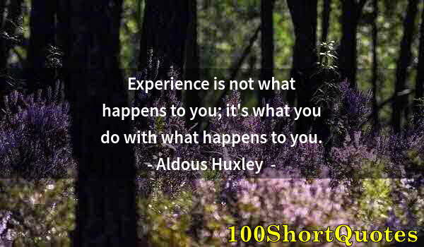 Quote by Albert Einstein: Experience is not what happens to you; it's what you do with what happens to you.