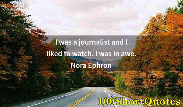 Quote by Albert Einstein: I was a journalist and I liked to watch. I was in awe.