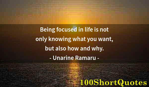 Quote by Albert Einstein: Being focused in life is not only knowing what you want, but also how and why.