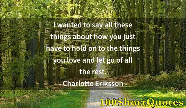 Quote by Albert Einstein: I wanted to say all these things about how you just have to hold on to the things you love and let g...