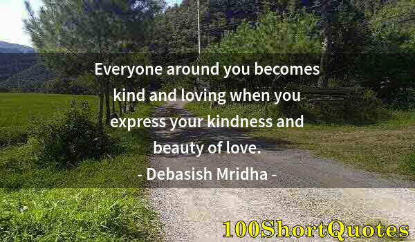 Quote by Albert Einstein: Everyone around you becomes kind and loving when you express your kindness and beauty of love.
