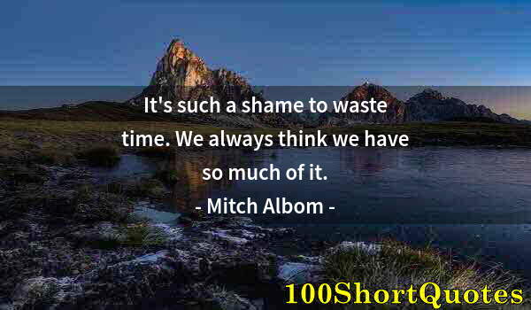Quote by Albert Einstein: It's such a shame to waste time. We always think we have so much of it.