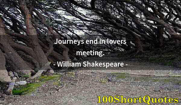 Quote by Albert Einstein: Journeys end in lovers meeting.