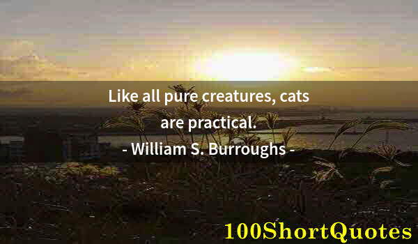 Quote by Albert Einstein: Like all pure creatures, cats are practical.