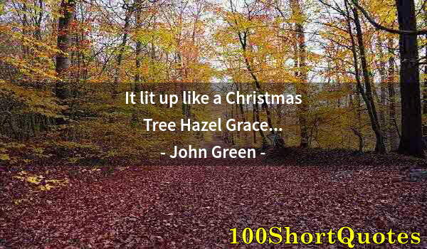 Quote by Albert Einstein: It lit up like a Christmas Tree Hazel Grace...