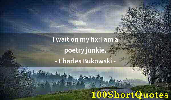Quote by Albert Einstein: I wait on my fix:I am a poetry junkie.
