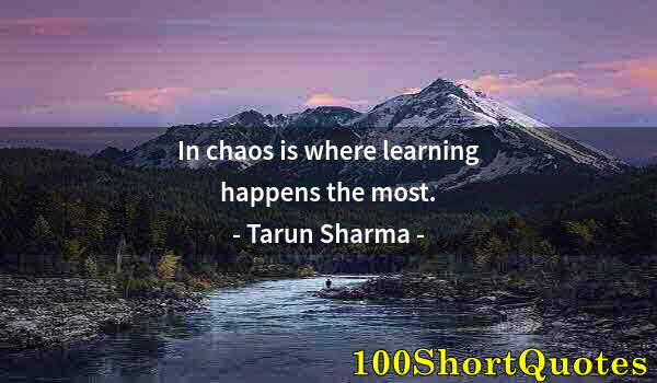 Quote by Albert Einstein: In chaos is where learning happens the most.