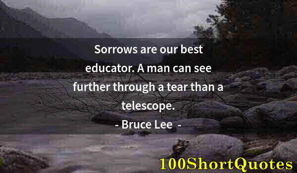 Quote by Albert Einstein: Sorrows are our best educator. A man can see further through a tear than a telescope.
