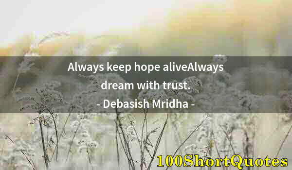 Quote by Albert Einstein: Always keep hope aliveAlways dream with trust.