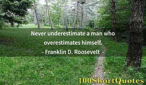 Quote by Albert Einstein: Never underestimate a man who overestimates himself.
