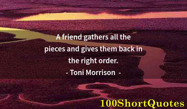 Quote by Albert Einstein: A friend gathers all the pieces and gives them back in the right order.