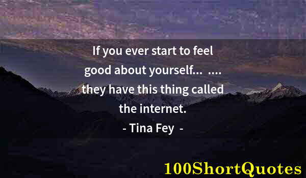Quote by Albert Einstein: If you ever start to feel good about yourself...  .... they have this thing called the internet.