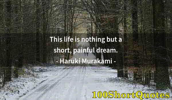 Quote by Albert Einstein: This life is nothing but a short, painful dream.