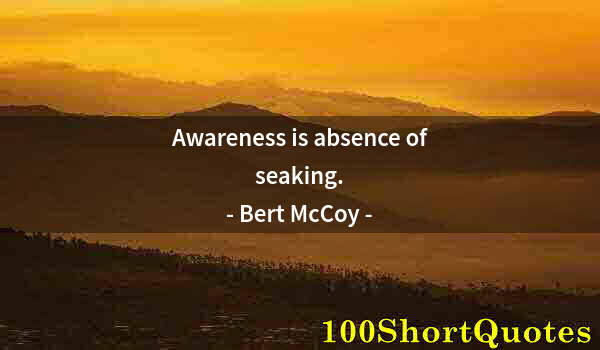 Quote by Albert Einstein: Awareness is absence of seaking.