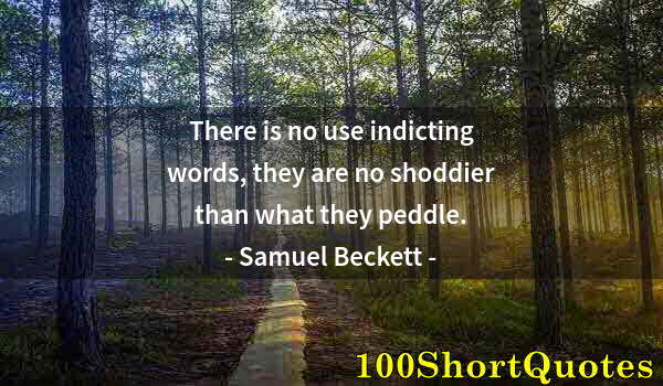 Quote by Albert Einstein: There is no use indicting words, they are no shoddier than what they peddle.