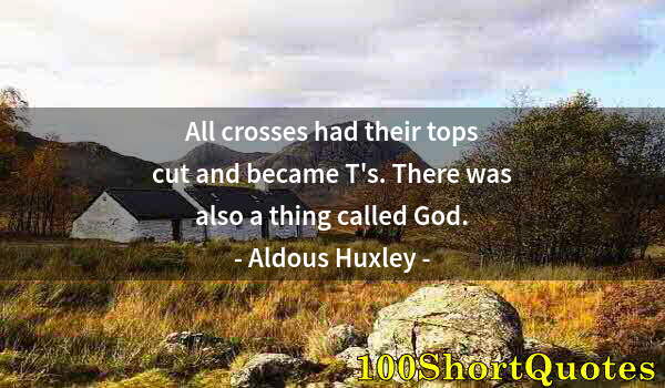 Quote by Albert Einstein: All crosses had their tops cut and became T's. There was also a thing called God.