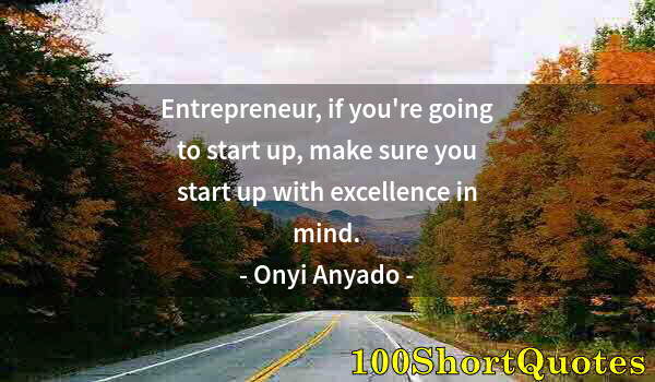 Quote by Albert Einstein: Entrepreneur, if you're going to start up, make sure you start up with excellence in mind.