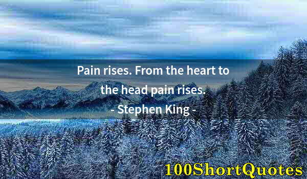 Quote by Albert Einstein: Pain rises. From the heart to the head pain rises.