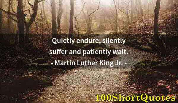 Quote by Albert Einstein: Quietly endure, silently suffer and patiently wait.