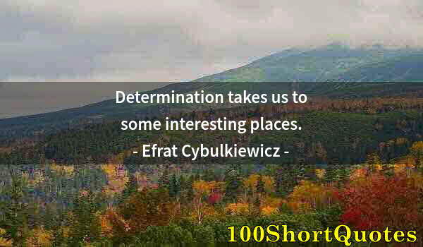 Quote by Albert Einstein: Determination takes us to some interesting places.
