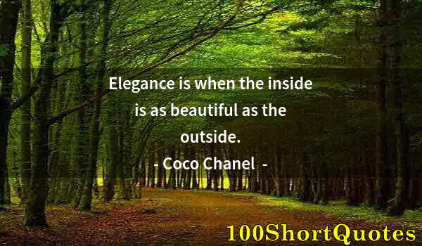 Quote by Albert Einstein: Elegance is when the inside is as beautiful as the outside.