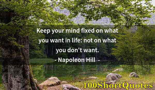 Quote by Albert Einstein: Keep your mind fixed on what you want in life: not on what you don't want.