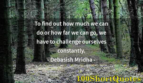 Quote by Albert Einstein: To find out how much we can do or how far we can go, we have to challenge ourselves constantly.