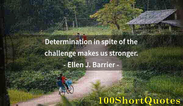 Quote by Albert Einstein: Determination in spite of the challenge makes us stronger.