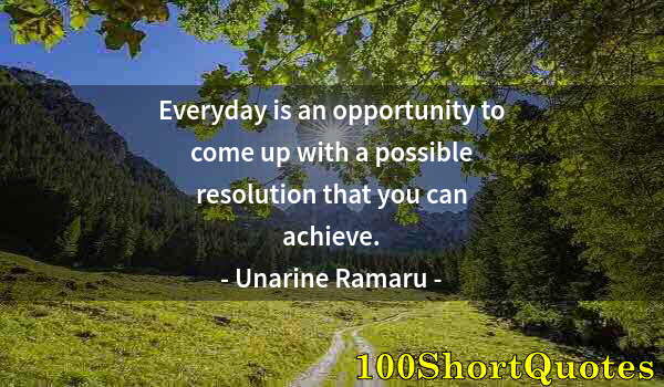Quote by Albert Einstein: Everyday is an opportunity to come up with a possible resolution that you can achieve.