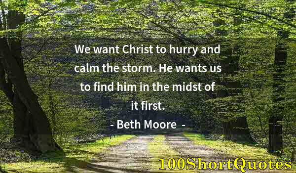 Quote by Albert Einstein: We want Christ to hurry and calm the storm. He wants us to find him in the midst of it first.