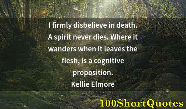 Quote by Albert Einstein: I firmly disbelieve in death. A spirit never dies. Where it wanders when it leaves the flesh, is a c...