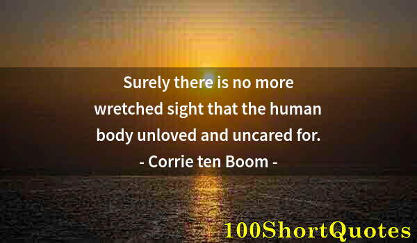 Quote by Albert Einstein: Surely there is no more wretched sight that the human body unloved and uncared for.