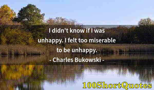 Quote by Albert Einstein: I didn't know if I was unhappy. I felt too miserable to be unhappy.