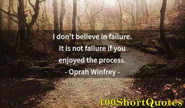 Quote by Albert Einstein: I don't believe in failure. It is not failure if you enjoyed the process.