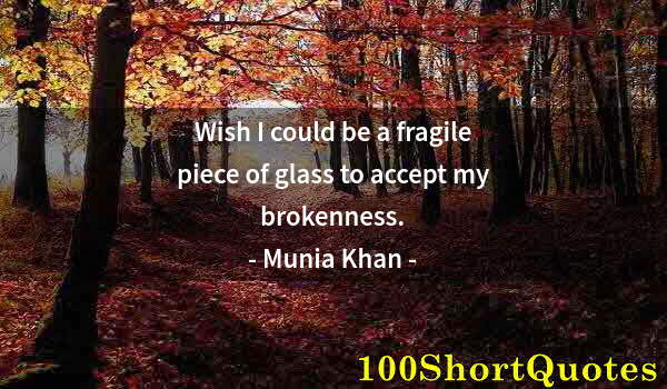 Quote by Albert Einstein: Wish I could be a fragile piece of glass to accept my brokenness.