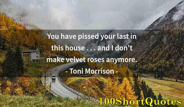 Quote by Albert Einstein: You have pissed your last in this house . . . and I don't make velvet roses anymore.