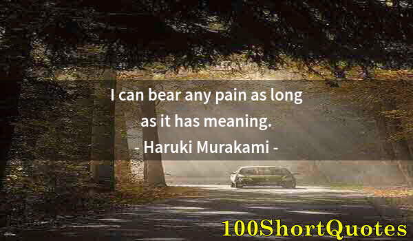 Quote by Albert Einstein: I can bear any pain as long as it has meaning.
