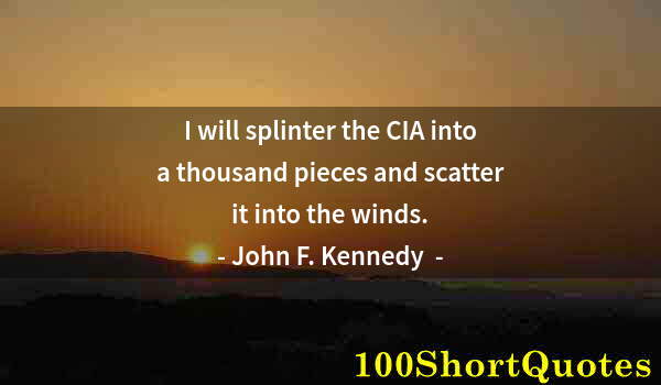 Quote by Albert Einstein: I will splinter the CIA into a thousand pieces and scatter it into the winds.