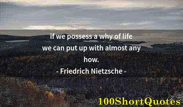Quote by Albert Einstein: if we possess a why of life we can put up with almost any how.