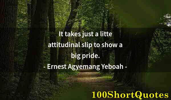 Quote by Albert Einstein: It takes just a litte attitudinal slip to show a big pride.
