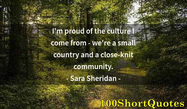 Quote by Albert Einstein: I'm proud of the culture I come from - we're a small country and a close-knit community.