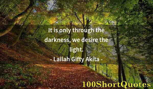 Quote by Albert Einstein: It is only through the darkness, we desire the light.