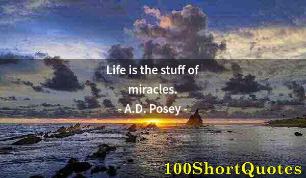 Quote by Albert Einstein: Life is the stuff of miracles.