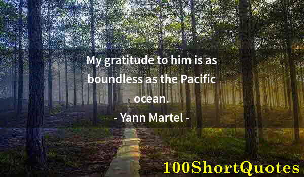 Quote by Albert Einstein: My gratitude to him is as boundless as the Pacific ocean.