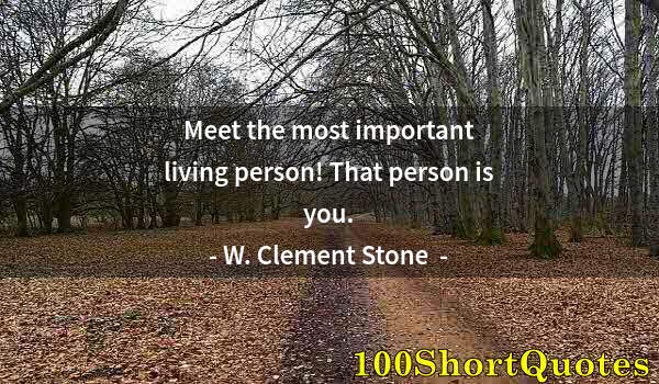 Quote by Albert Einstein: Meet the most important living person! That person is you.