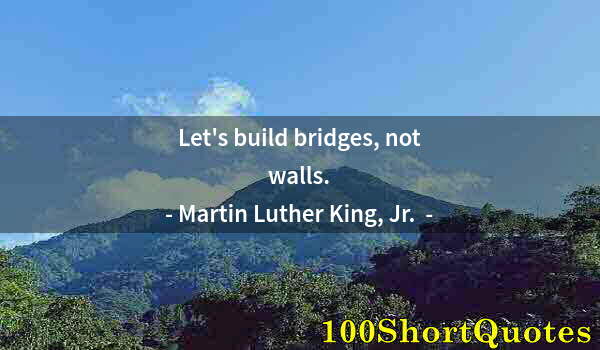 Quote by Albert Einstein: Let's build bridges, not walls.