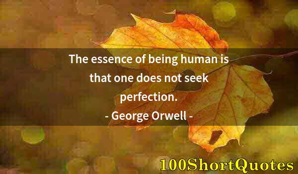 Quote by Albert Einstein: The essence of being human is that one does not seek perfection.