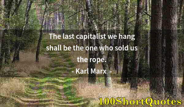 Quote by Albert Einstein: The last capitalist we hang shall be the one who sold us the rope.